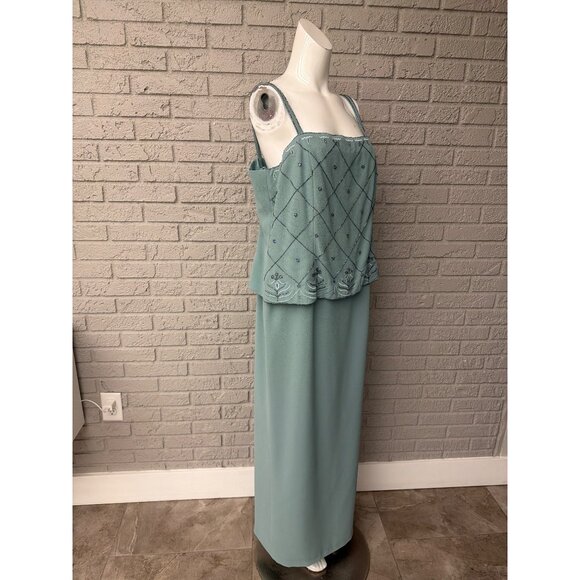 Karen Miller Women Beaded Mother of the Bride Dress Jacket 2 Piece Set Size 16 - Picture 5 of 16